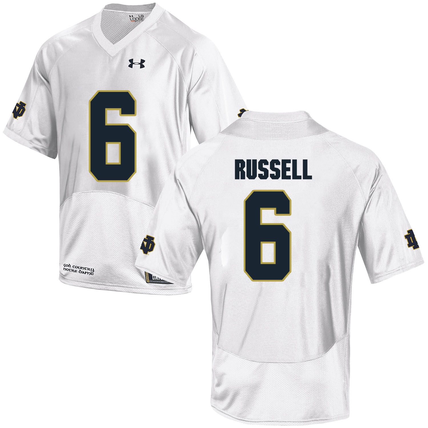 Men Norte Dame Fighting Irish #6 Russell White Customized NCAA Jerseys